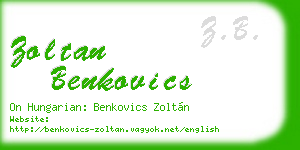 zoltan benkovics business card